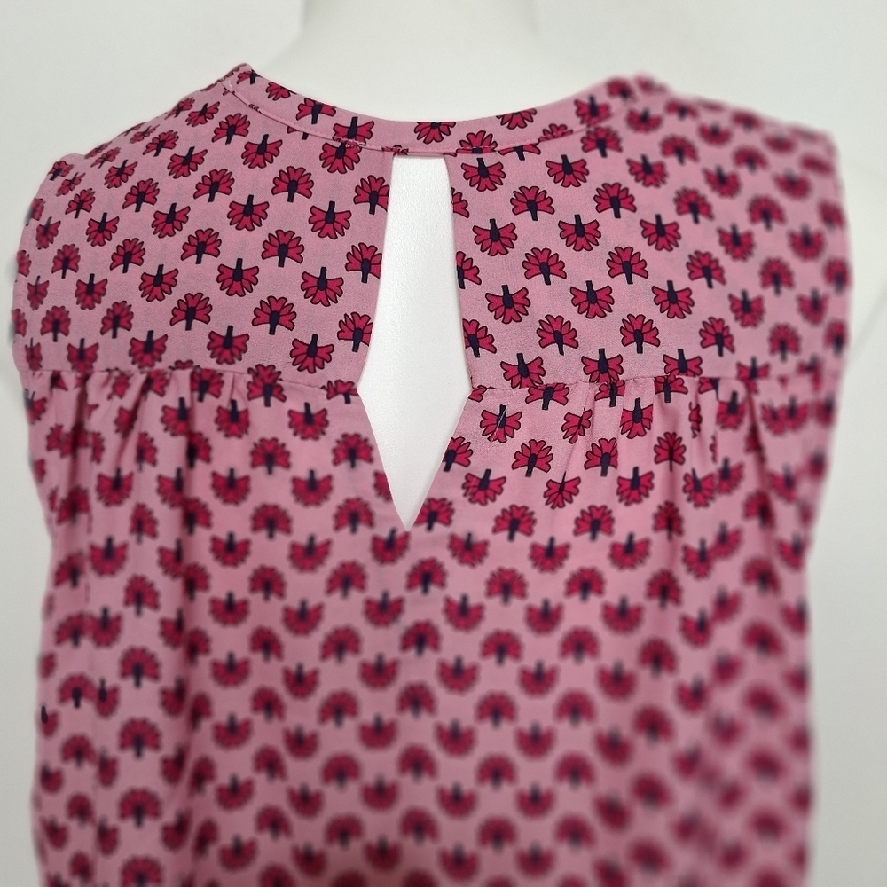 Violet Claire Sleeveless Cottagecore Pink Floral V-Neck Tunic Blouse Size 1X - Picture 6 of 9